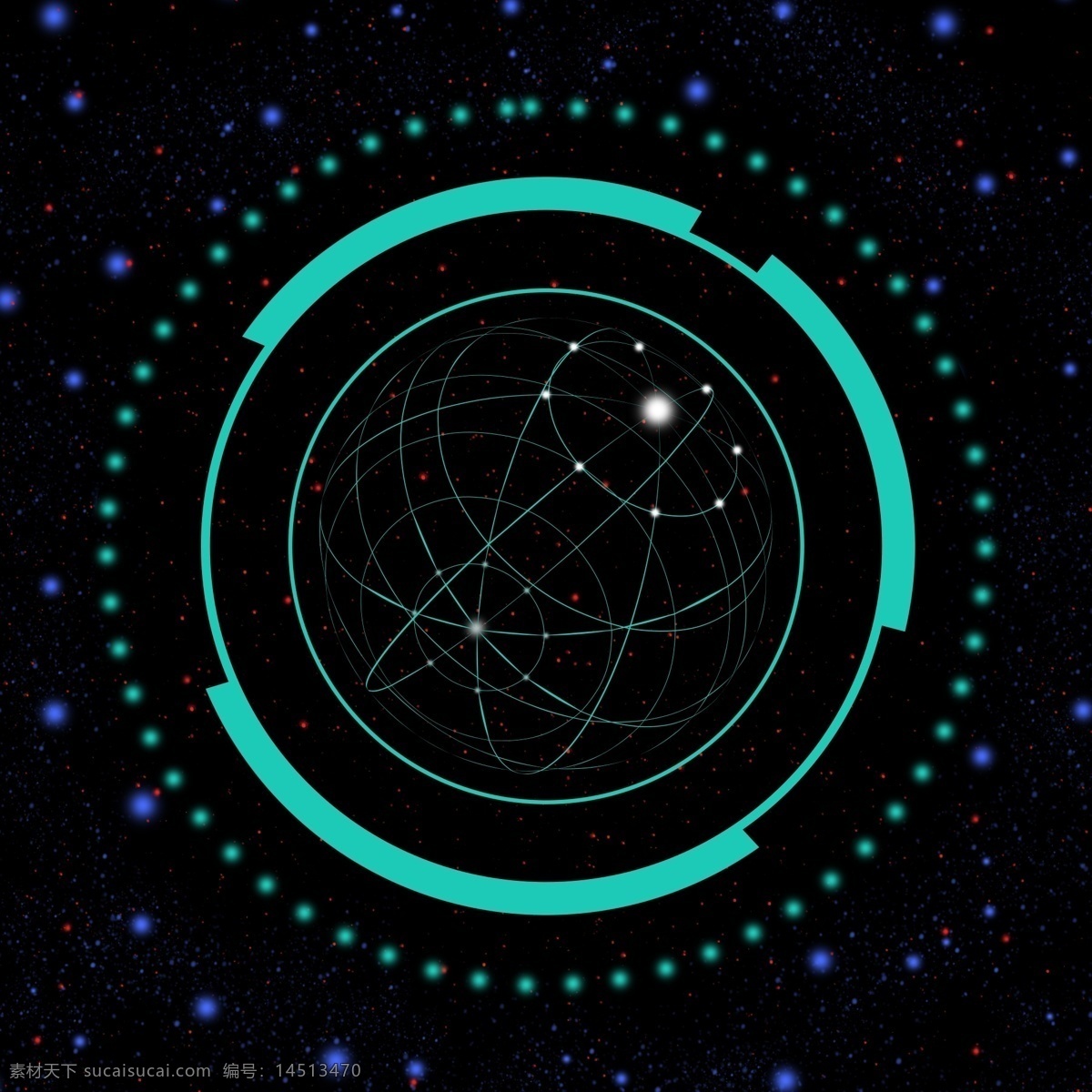 商务 科技 蓝色 光线 背景 地球 光点 黑色