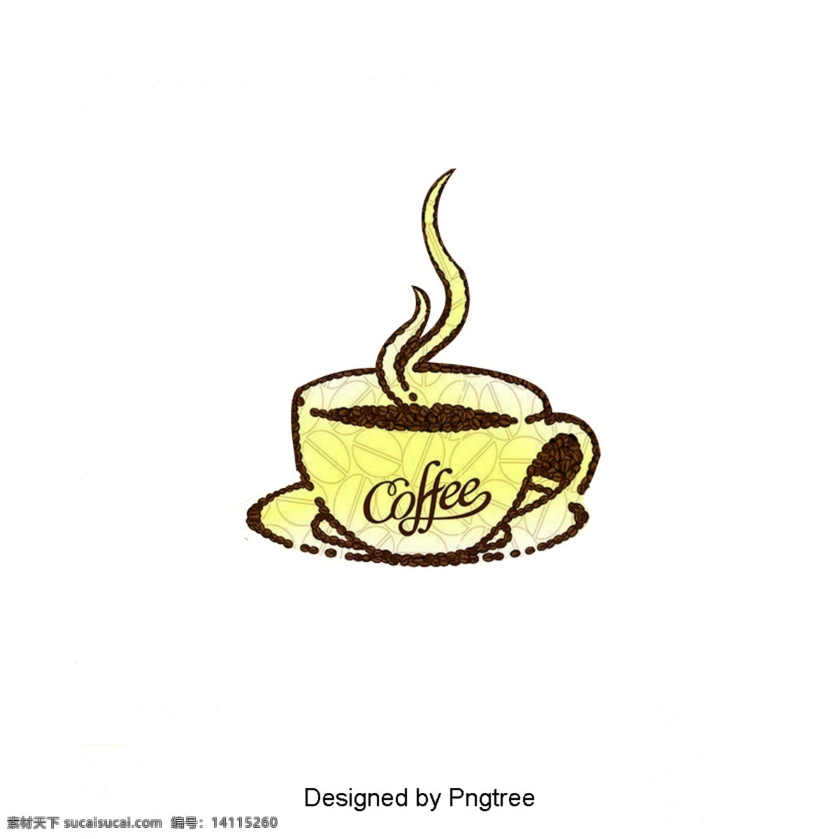 漂亮 可爱 的卡 通 手绘 咖啡 热饮 美丽 卡通 美味 咖啡杯 休闲 事后