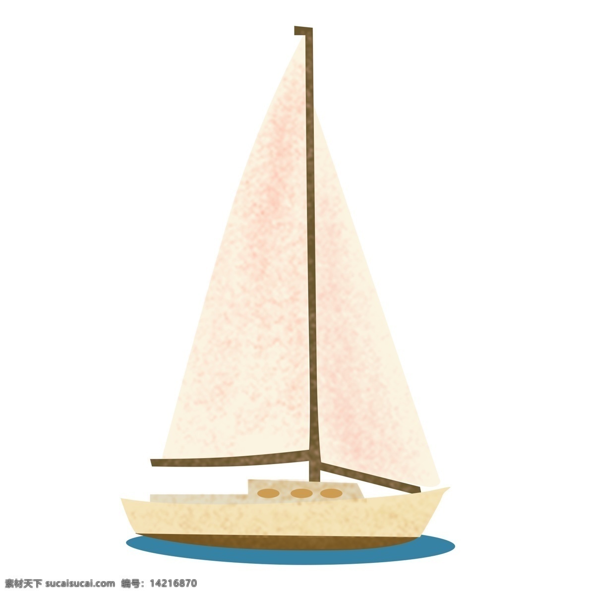 简约 小船 装饰 图案 船只 帆船 卡通 彩色 水彩 创意 手绘 绘画元素 现代