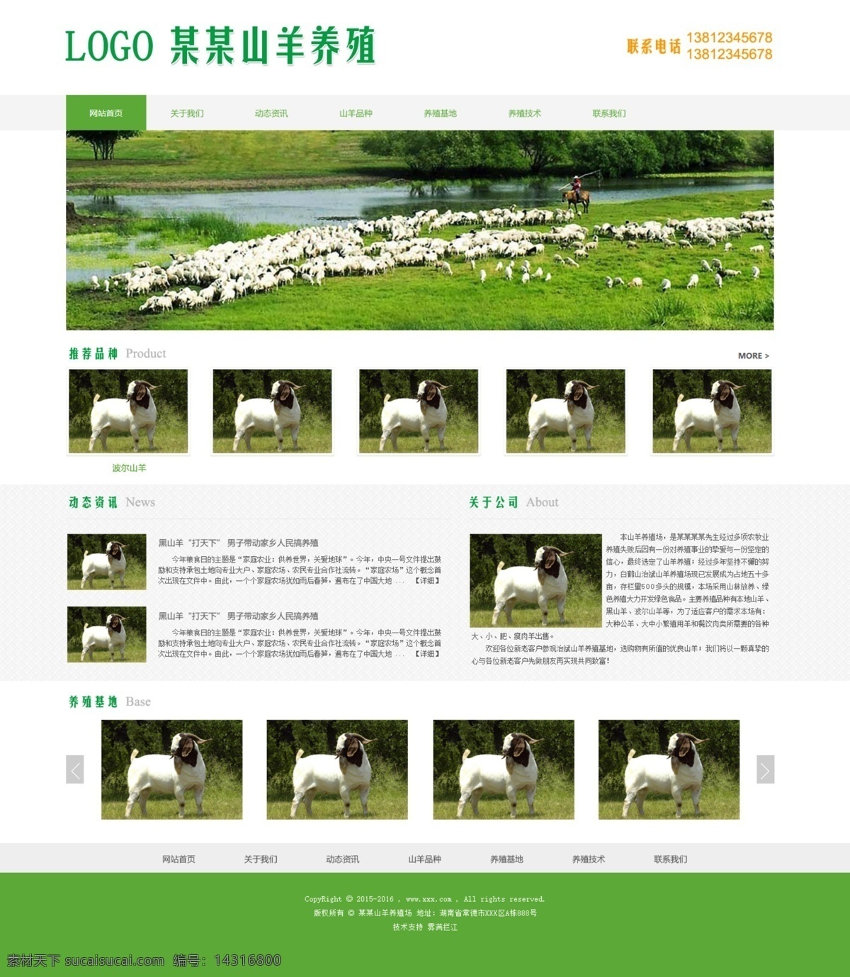 山羊 养殖 网站 模板 黑山羊 波尔山羊 本地山羊 绿色 原创 web 界面设计 中文模板