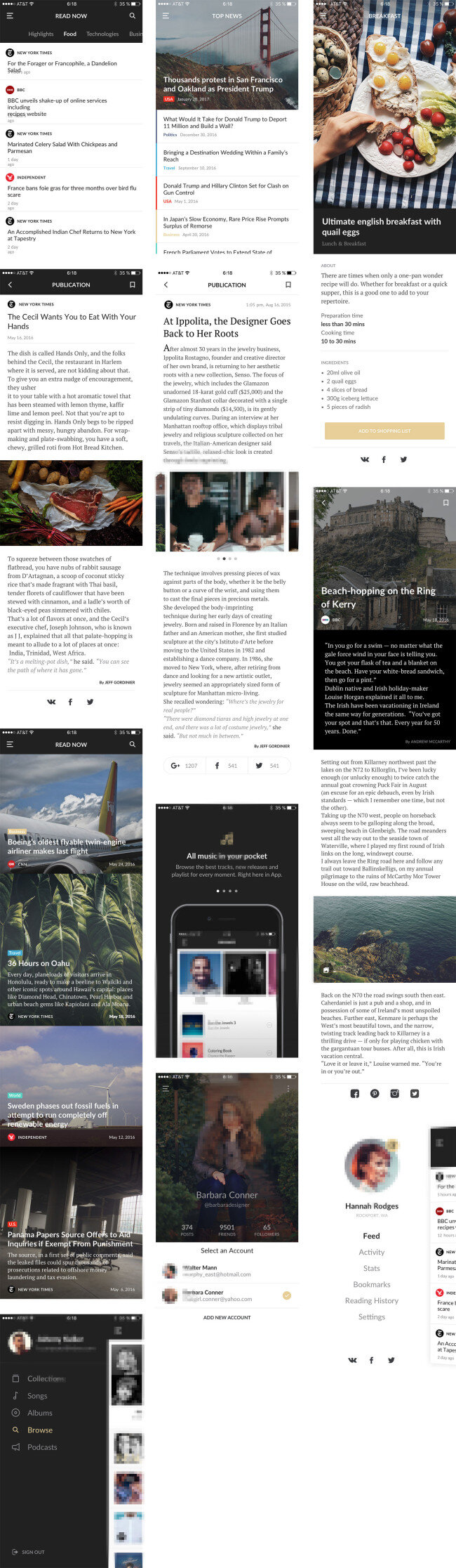 新闻 阅读 应用 界面 移动 手机 app ui boston 新闻和阅读 应用界面