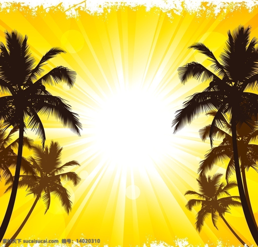 椰树 椰风 椰岛情 海天一色 美景 海边美景 夕阳 月色 椰树矢量 椰树素材