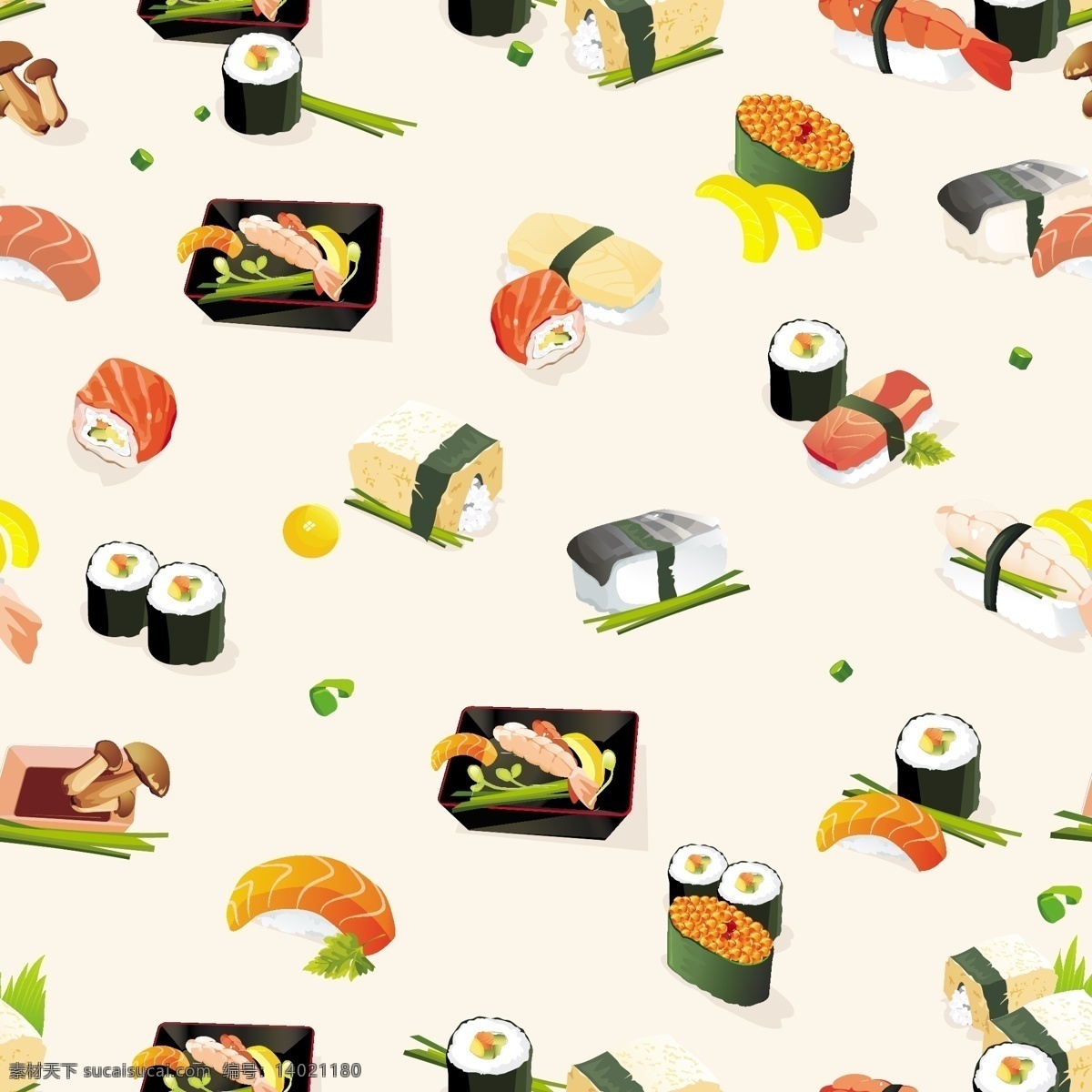 日式食物 服装 可爱 日本料理 手绘 寿司 图案