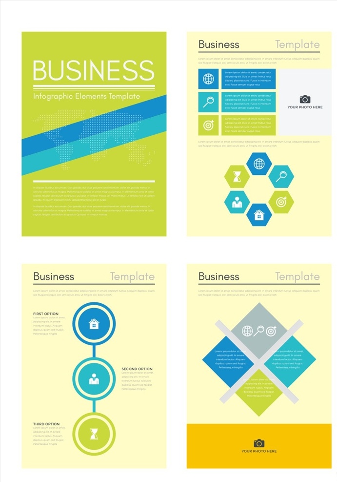 简洁画册 商业画册 矢量素材 单页 商业计划书 企业年报 商业图表分类 图表信息 图表 元素 画册 封面