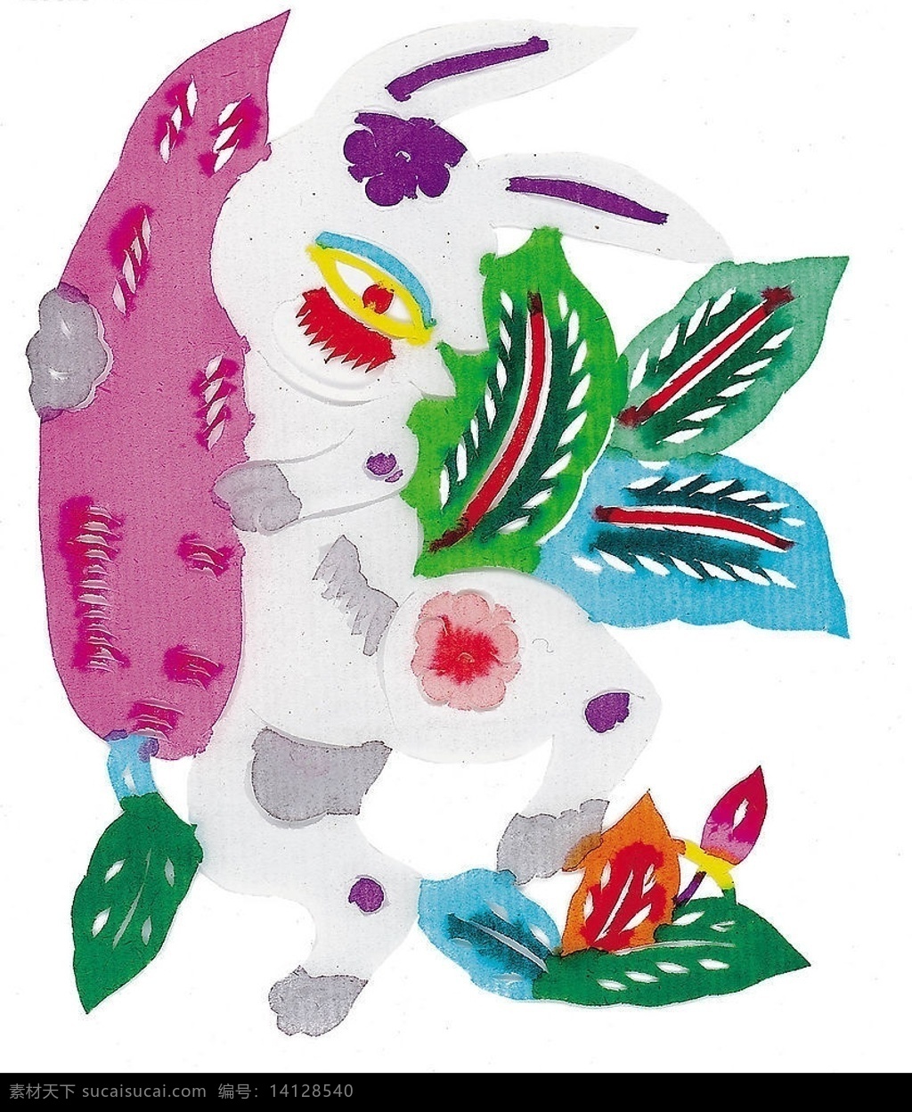 生肖 兔 剪纸 文化艺术 传统文化 设计图库