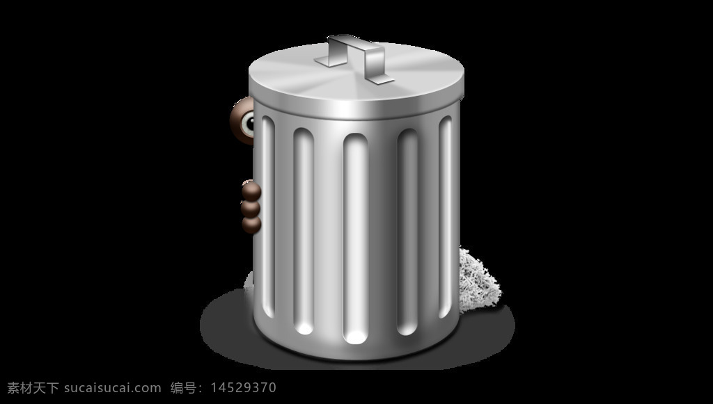银色 垃圾桶 元素 png元素 免抠元素 收纳 透明素材 纸桶