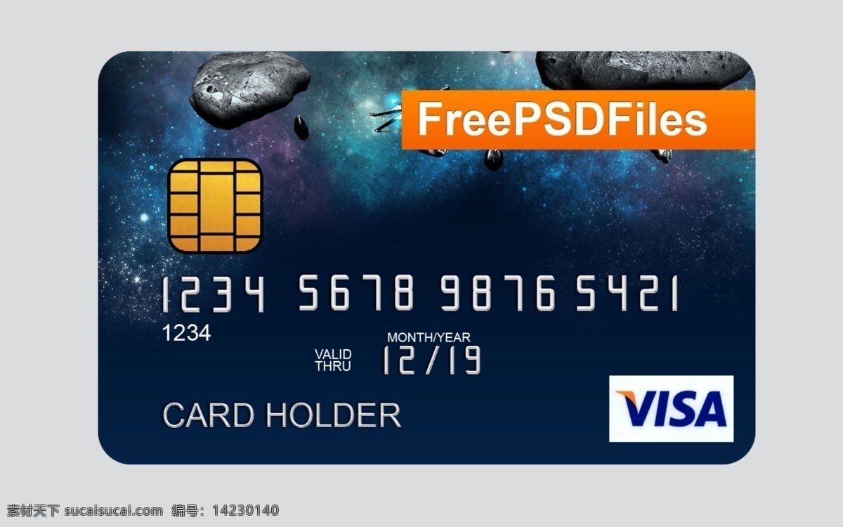 visa 卡 模板 银行卡 psd素材 芯片 信用卡 名片卡片 广告设计模板 源文件
