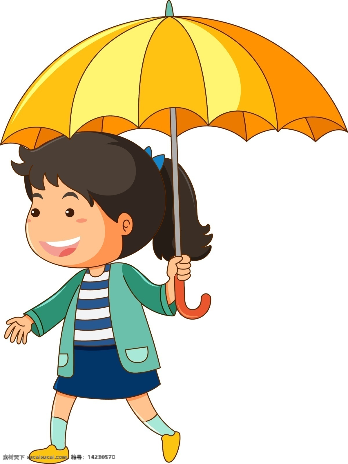 撑雨伞的儿童 卡通雨季儿童 雨伞 撑伞 下雨天 儿童 学生 可爱 卡通 手绘 儿童素材 雨天 雨季 卡通设计