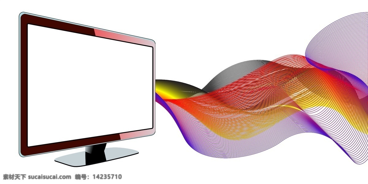 彩色液晶电视 图标矢量 液晶显示器 彩色 液晶电视 智能