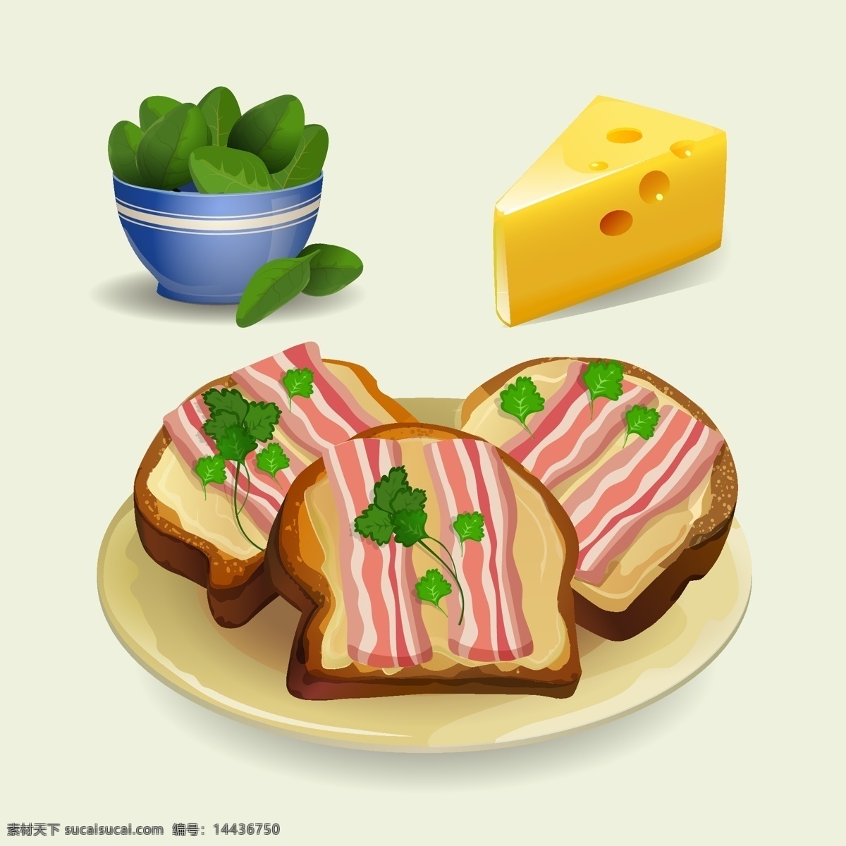 培根 奶酪 吐司 猪咸肉 乳酪 猪肉 蔬菜 三明治 烤肉 欧洲美食 蛋糕 白色