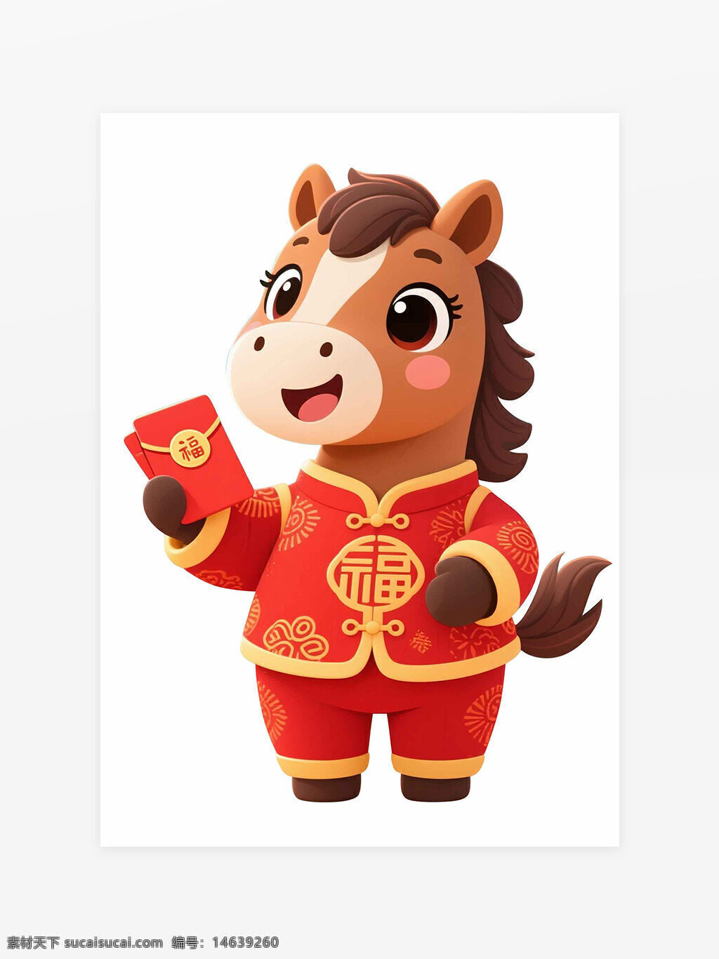 福马迎春 马年大吉 国潮风 插画设计 新年主题 春节素材 红色喜庆 中国风 节日元素 福字红包 卡通动物 吉祥图案 传统文化