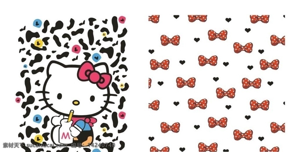 kitty猫 卡通 动物 矢量 kitty 猫 hellokitty 牛奶 奶牛 斑纹 蝴蝶结 牛仔 动漫动画 动漫人物