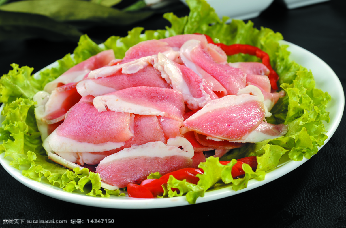 鸭胸肉 冷菜 火锅 材料 生菜 盘子 红辣椒丝 菜图 传统美食 餐饮美食