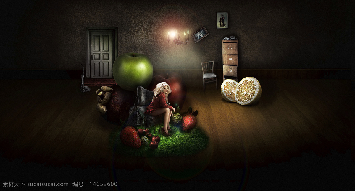 水果 美女图片 草莓 个性 国外广告设计 黑色 家具 科幻 美女 水果美女 苹果 门 梦幻 psd源文件
