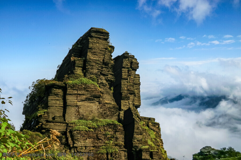 旅游目的地 旅行 岩层 风景 自然 云 天空 岩石 旅游 贵州 铜仁 梵净山 地形