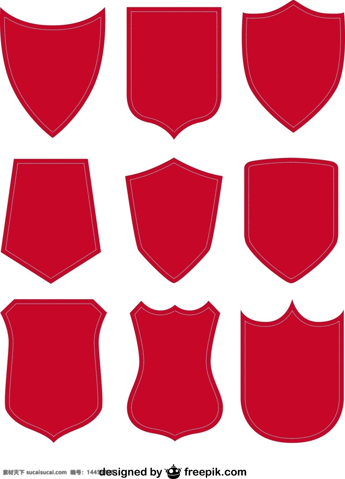 红色 盾牌 形状 徽章 盾牌形状 白色