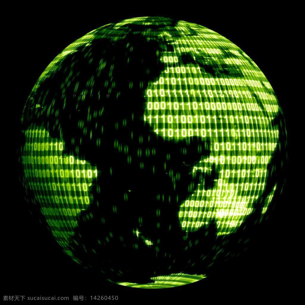 富有 科技 感 绿色 数字 地球 刺眼 耀斑 星空 宇宙 科幻 太空