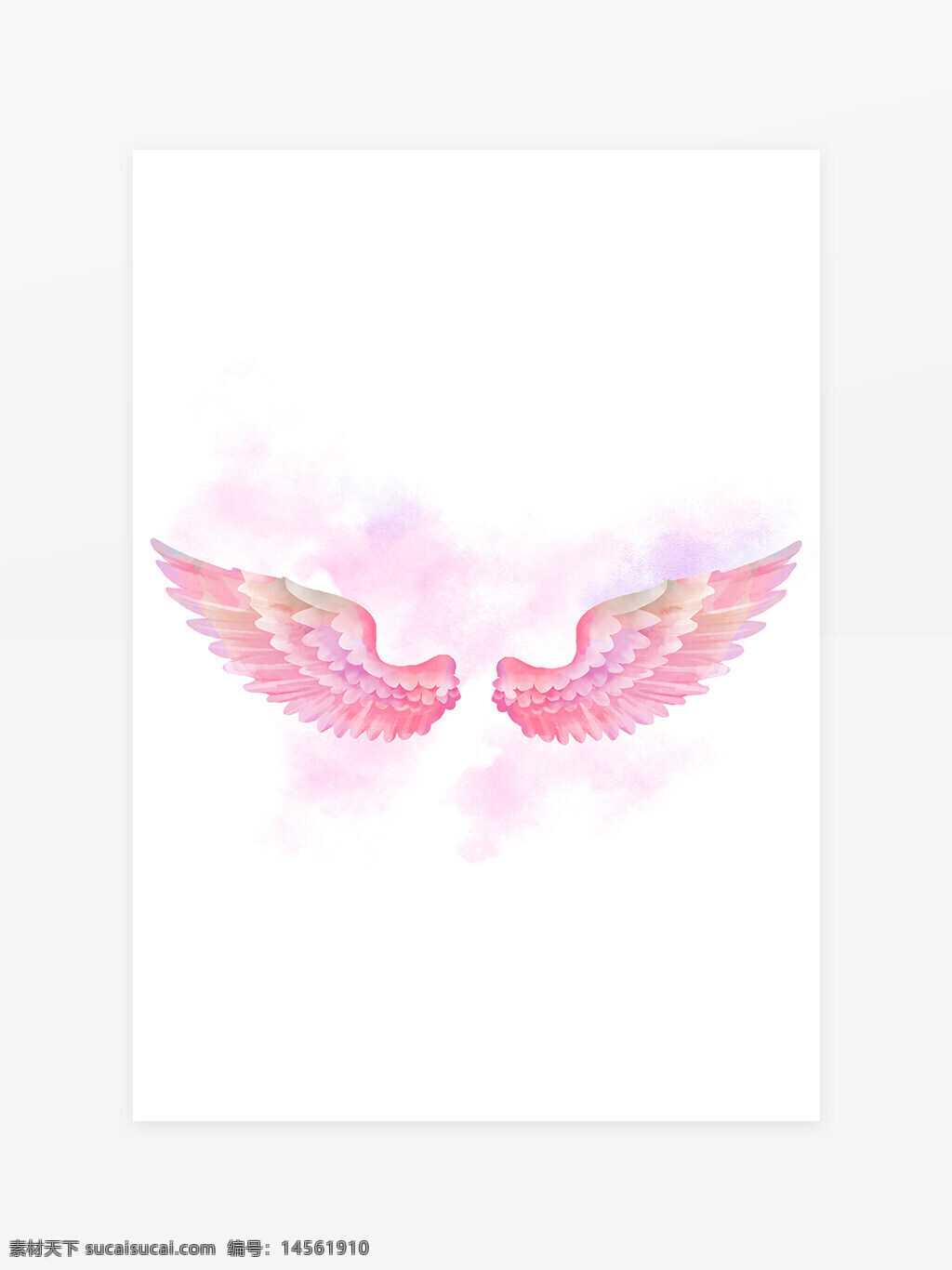 粉红色羽毛 翅膀素材 天使翅膀 鸟之羽翼 飞翔翅膀 水彩素材