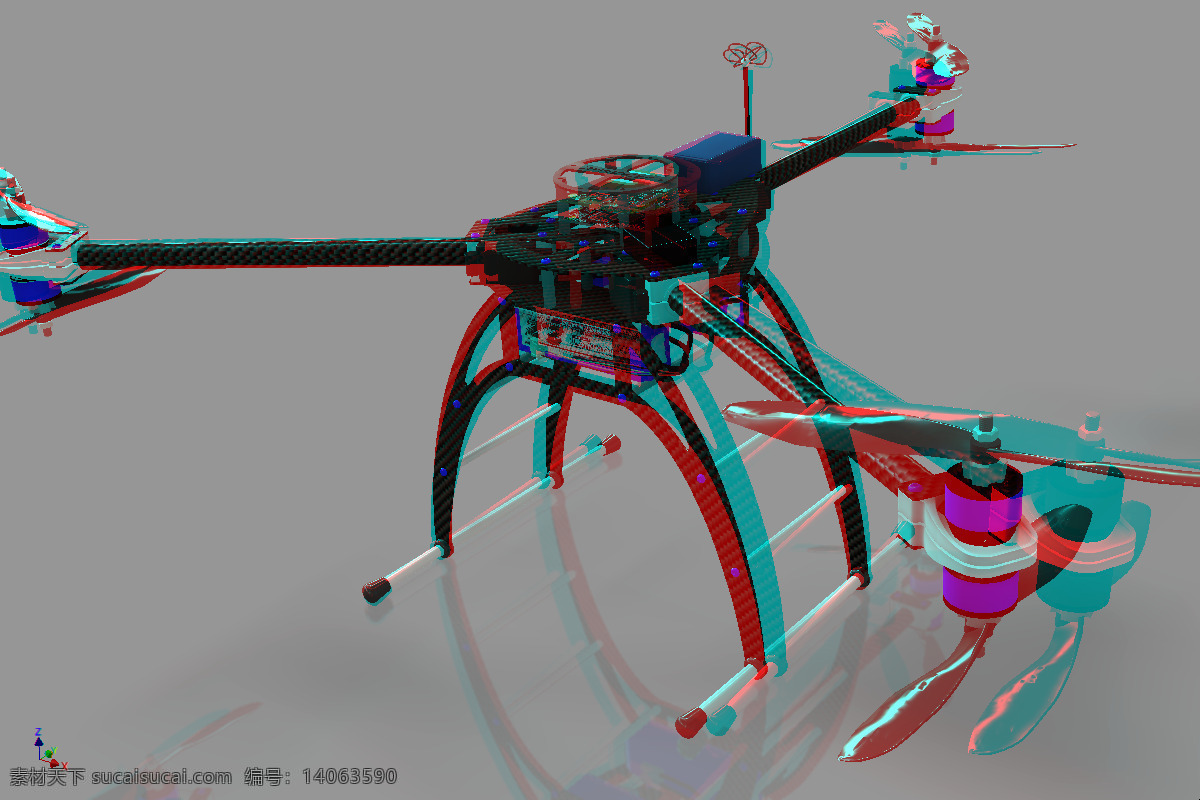 y6 飞行器 直升机 mwc muticopter 3d模型素材 建筑模型
