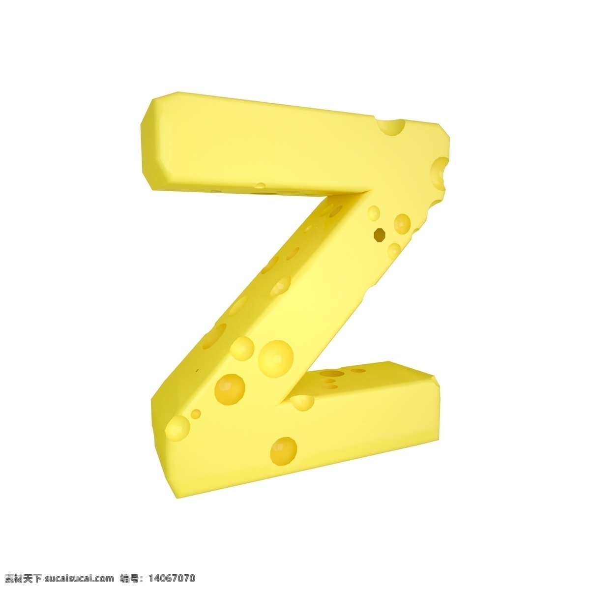 c4d 创意 奶酪 字母 z 装饰 3d 黄色 立体 食物 平面海报配图 电商淘宝装饰 可爱 柔和 字母z