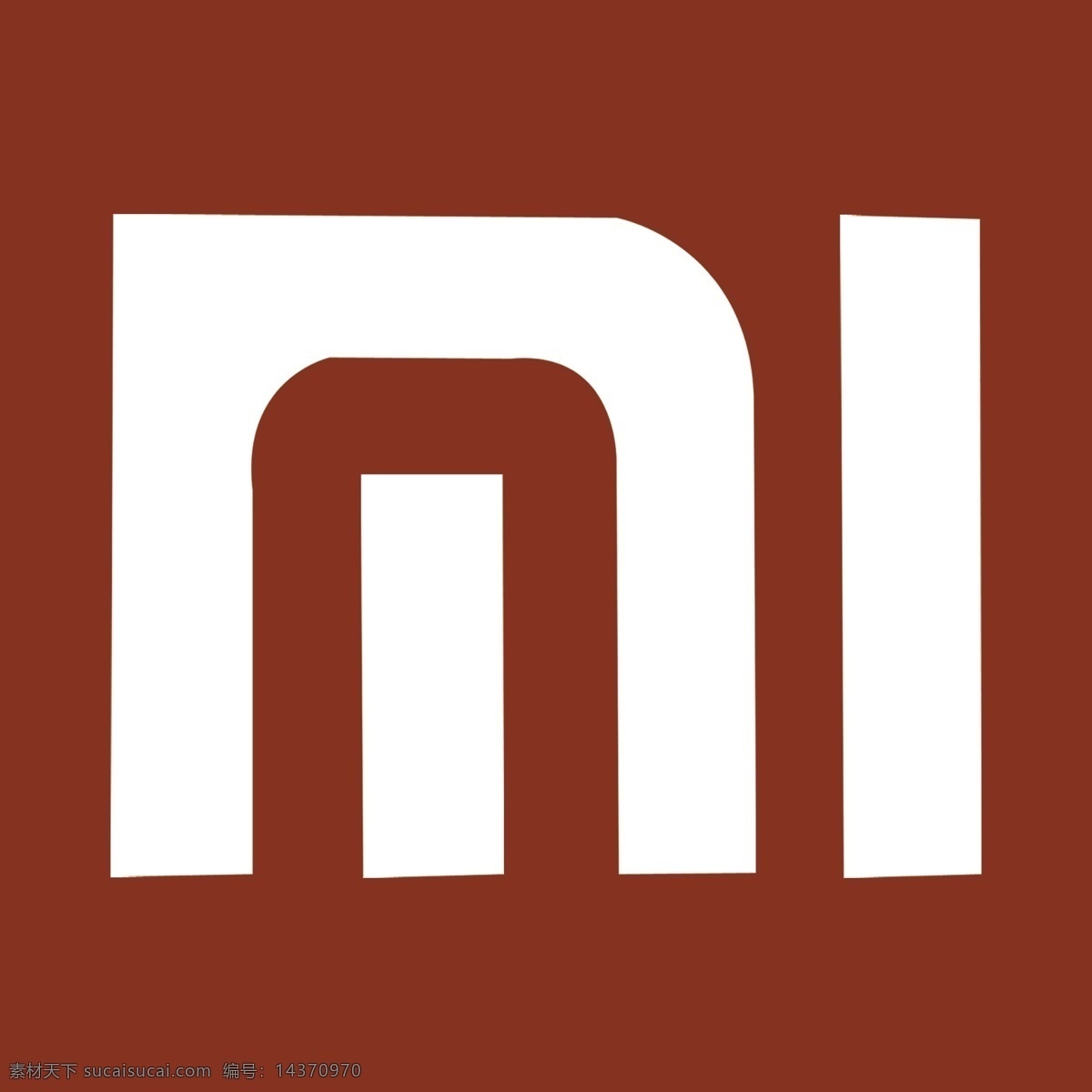 标志 logo设计 小米手机标志 棕色 白色 分层