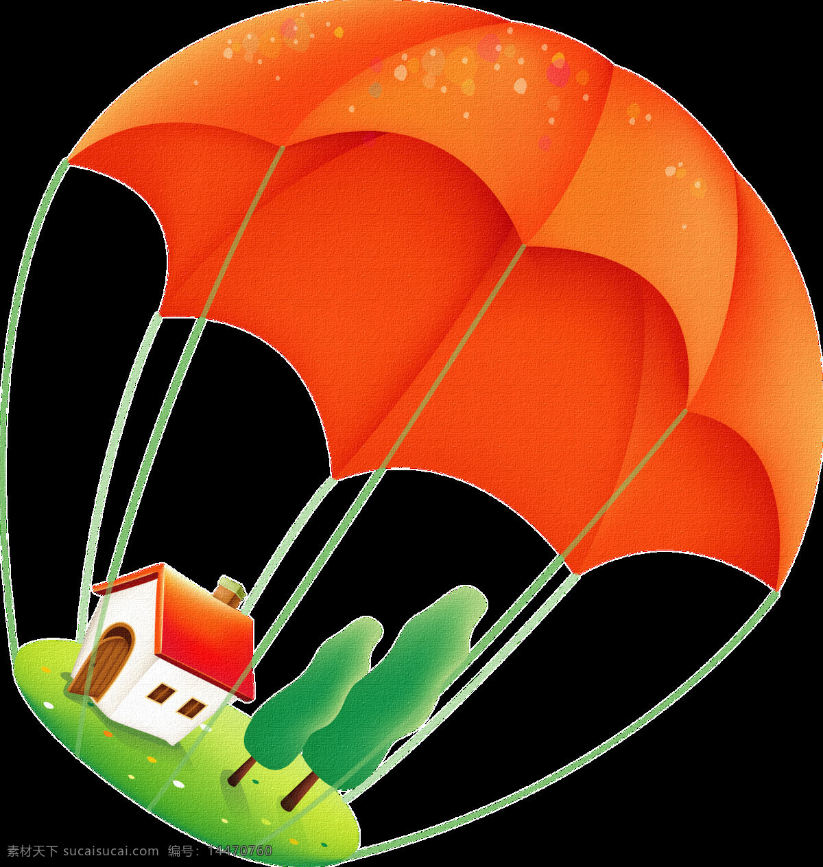 降落伞 卡通 透明 水彩 免扣 手绘 透明素材 装饰 设计素材 淘宝素材 海报设计装饰 装饰图案