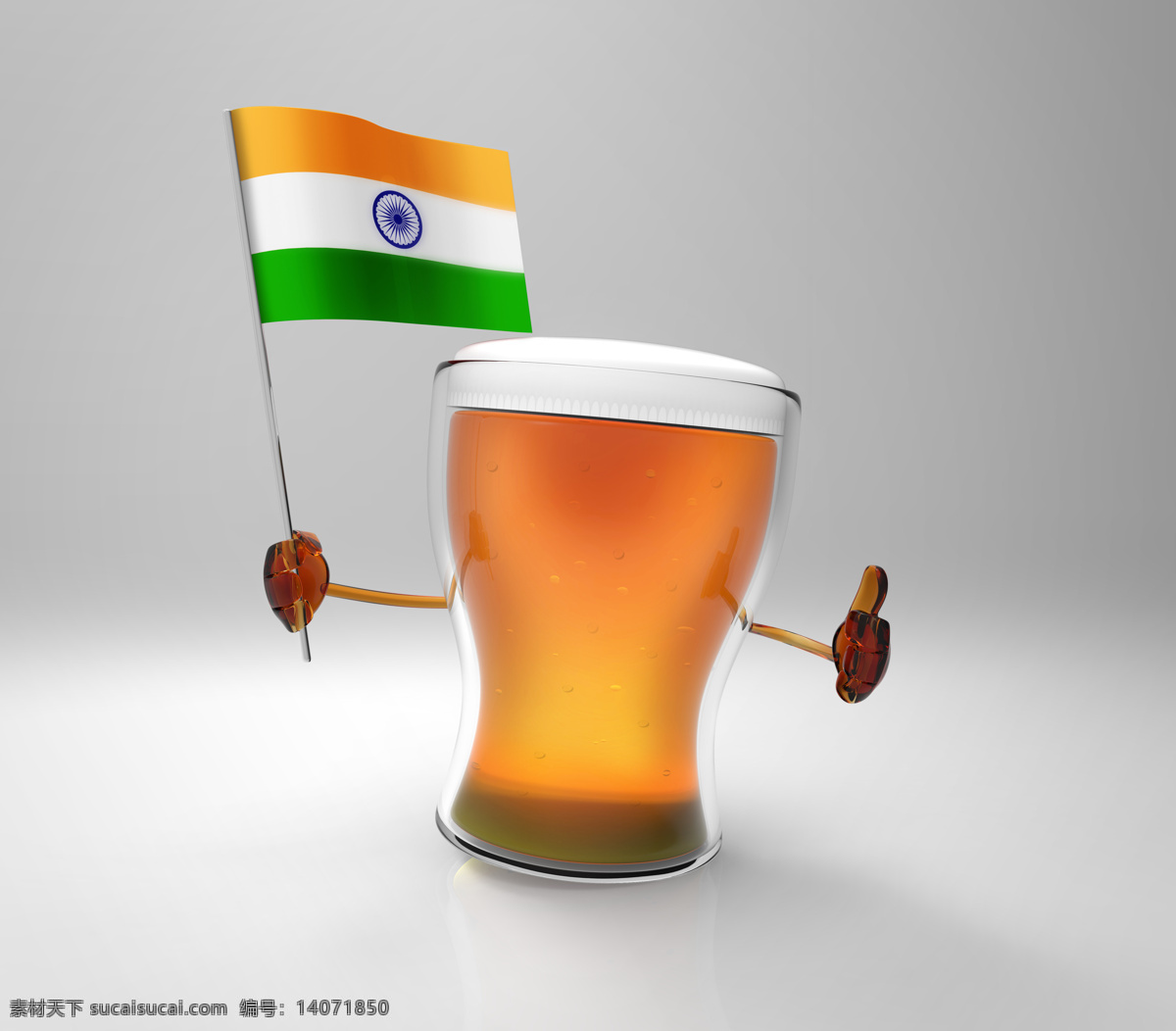 印度 国旗 啤酒 印度国旗 旗子 酒水饮料 餐饮美食 灰色