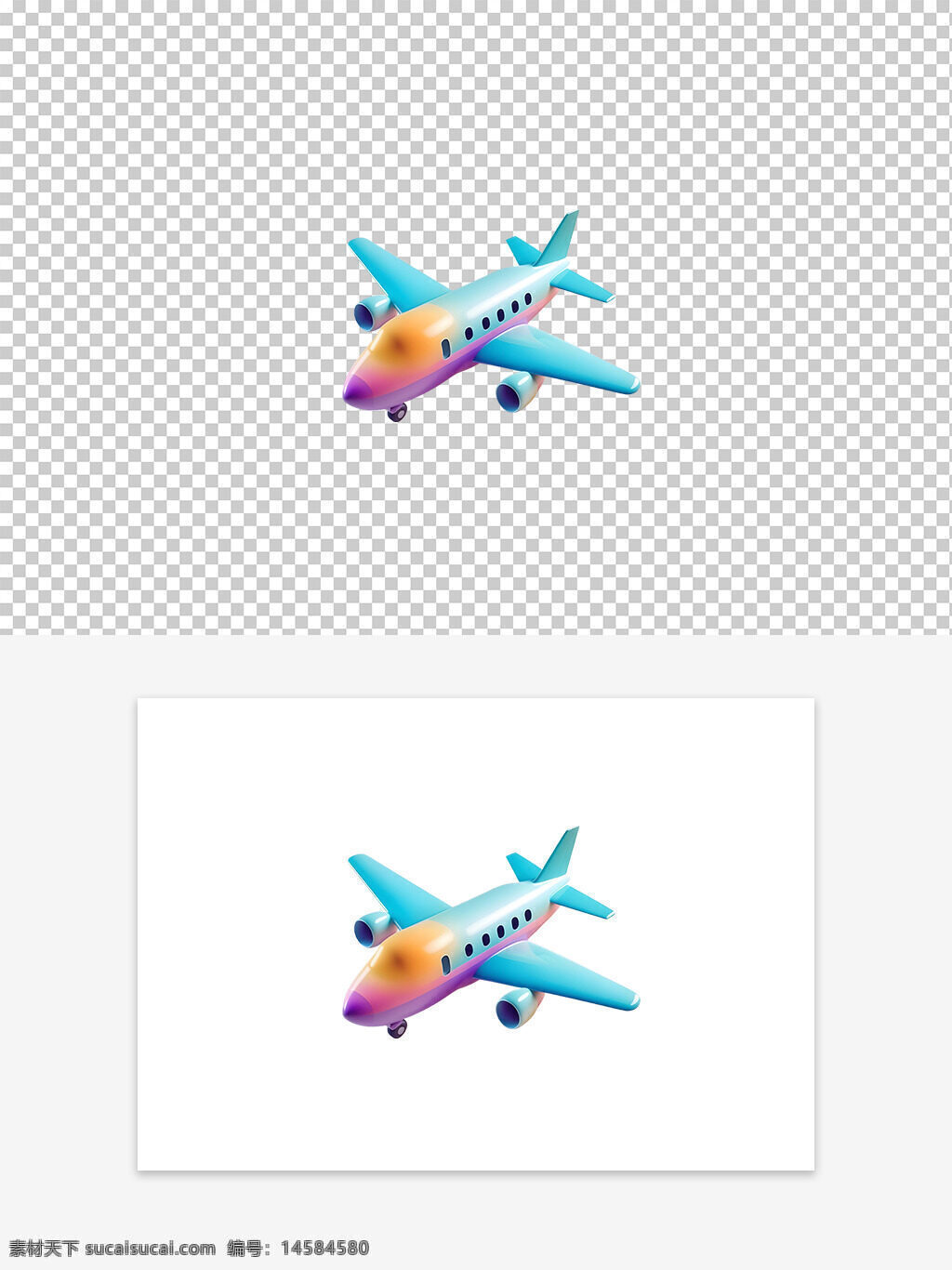 质感 3d 卡通 彩色 ui图标 飞机 卡通飞机 可爱飞机 彩色旅行元素