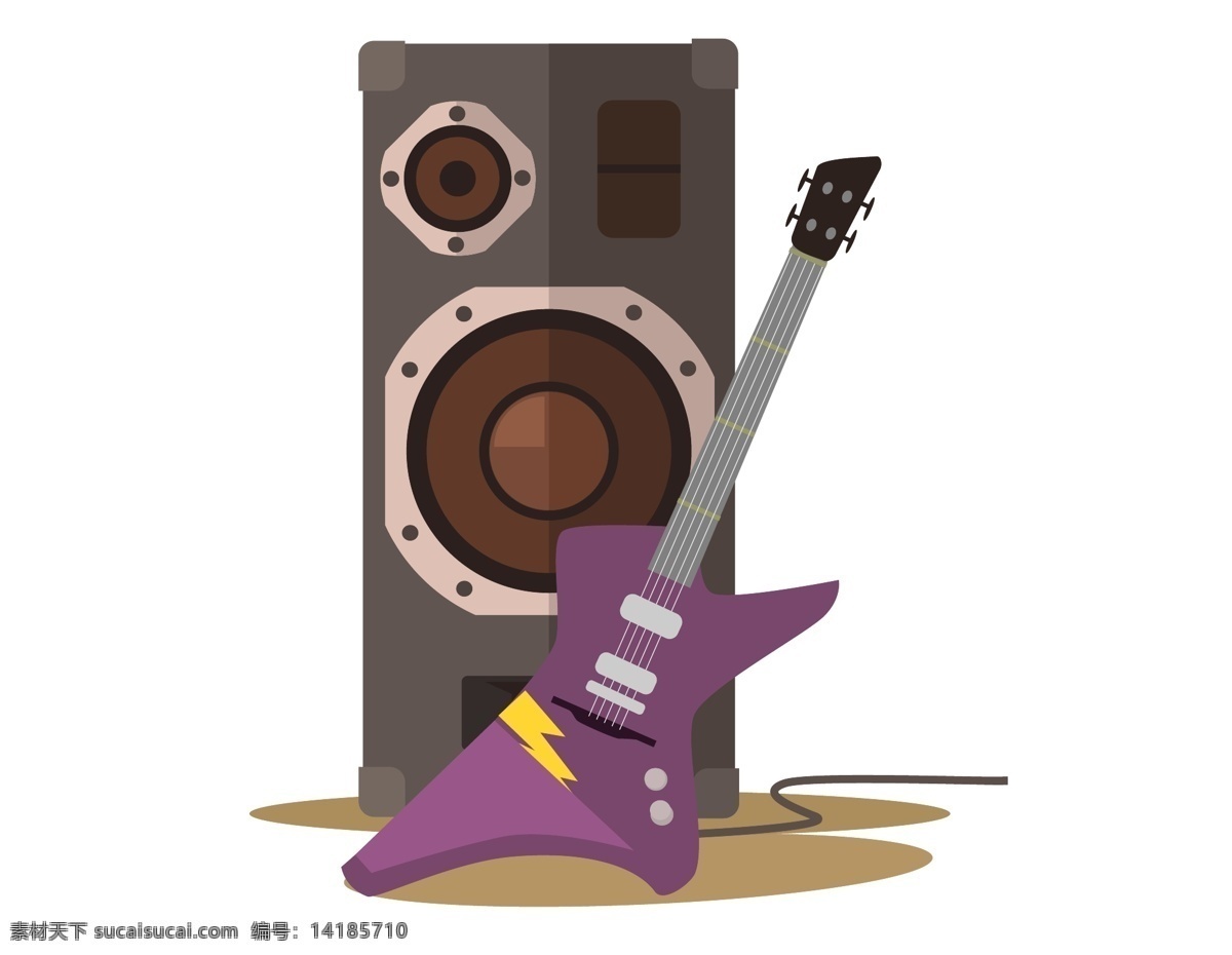 矢量 紫色 吉他 元素 手绘 音乐 乐器 ai元素 免扣元素