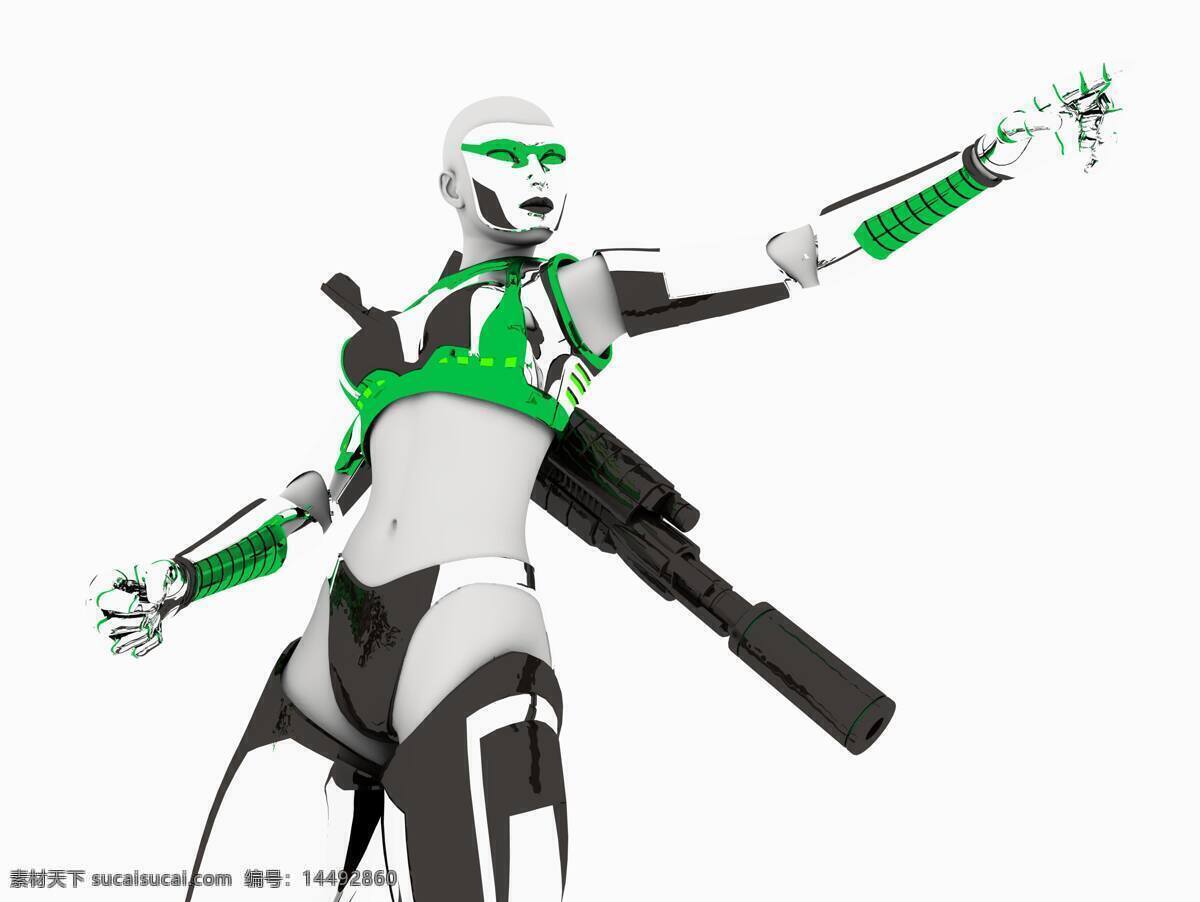 背 枪 机器人 机器人素材 人物 人物素材 概念 机械 玩具 其他类别 现代科技