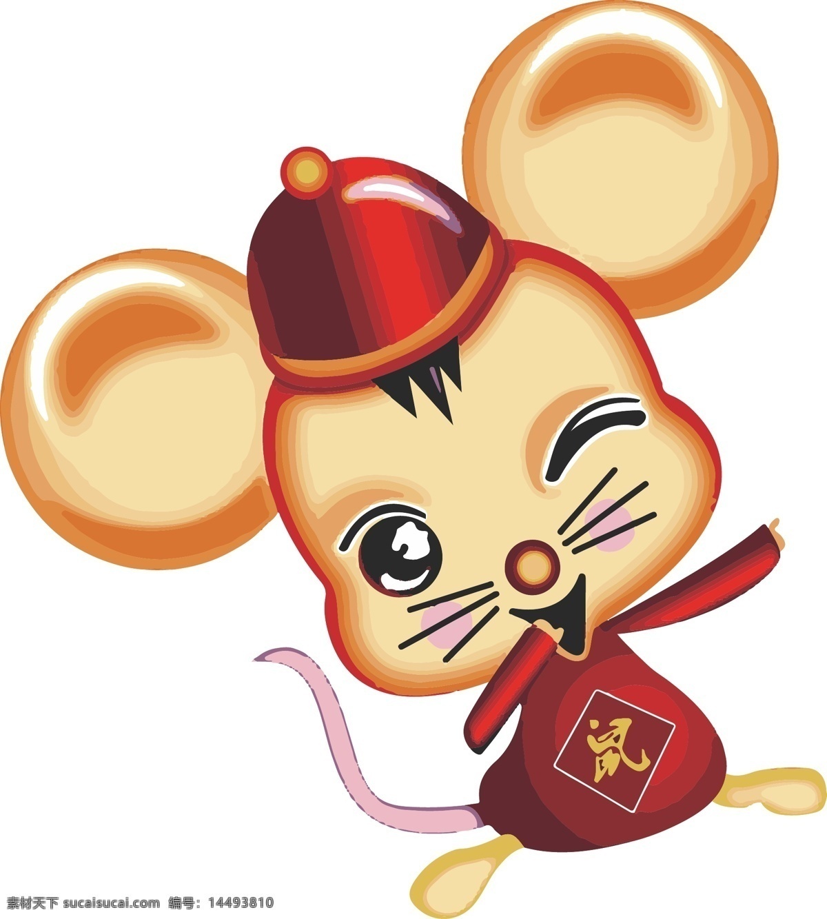 鼠 老鼠 啮齿动物 田鼠 鼠年 矢量 十二生肖 中国风 中国文化 白色