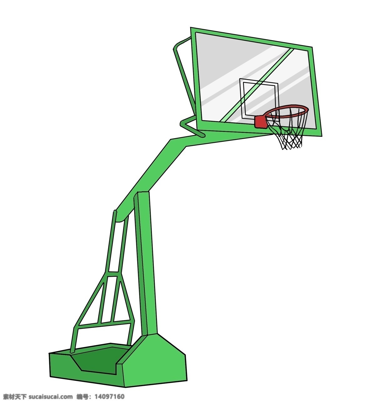 篮球 框子 卡通 插画 绿色的篮球框 卡通插画 框子插画 篮球框子 打篮球 体育运动 高高的篮球框